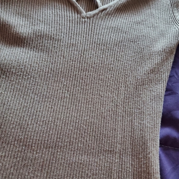 Knit Sweater Dress Bodycon (Beige) - Picture 9 of 10